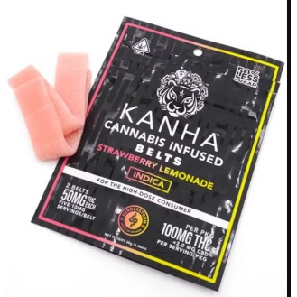 KANHA- THC - Classic Indica Sour Belt Strawberry Lemonade 100mg (50 mg/each)